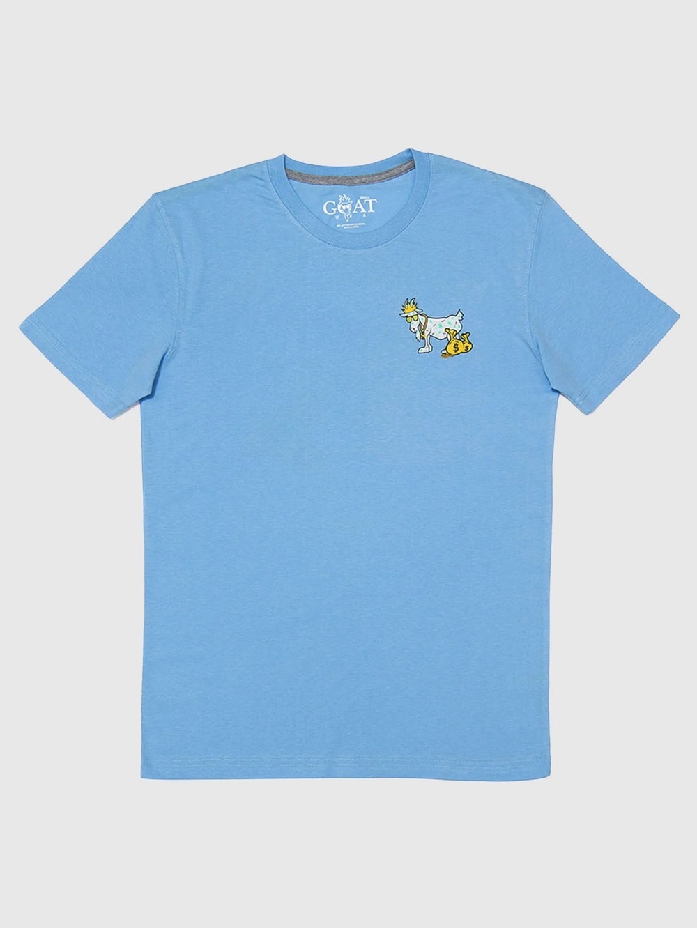 GOAT  Graphic Tee with Money Goat Design - Blue